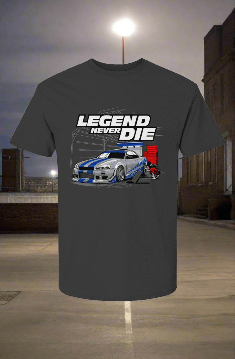 Streetwear Speed - Elite Designs - Paul Walker Nissan Skyline "Legend Never Die" T-Shirt