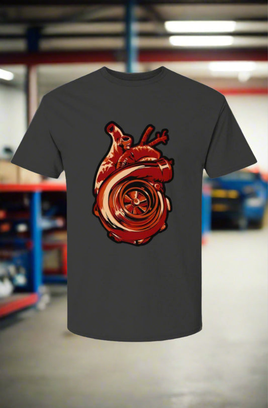 Streetwear Speed - Elite Designs - Car Culture Turbo/Heart T-Shirt